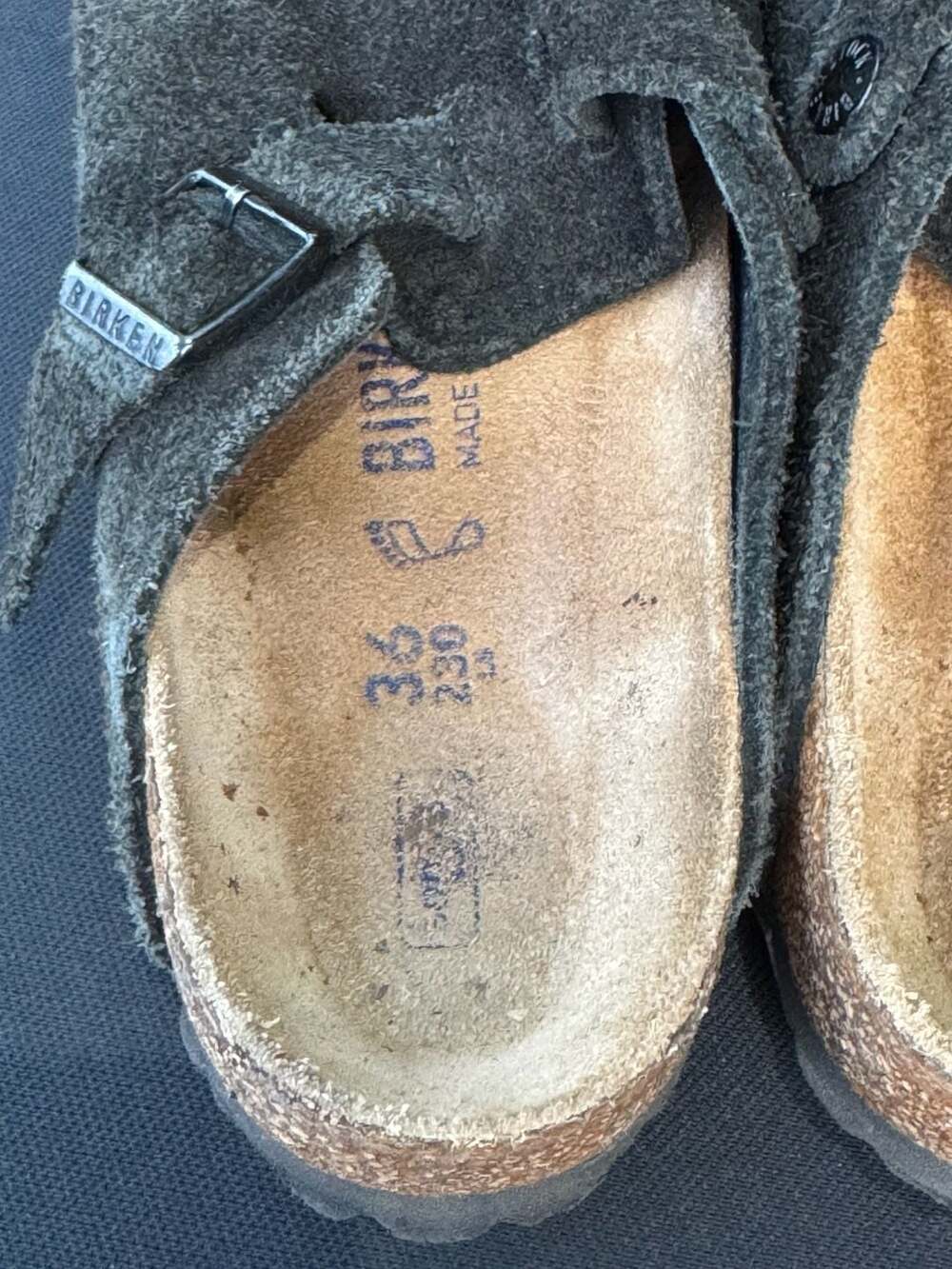 Birkenstock Boston Suede Leather Clogs in Dark Grey - Picture 5 of 8